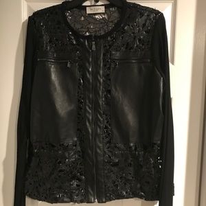 Leather and lace jacket